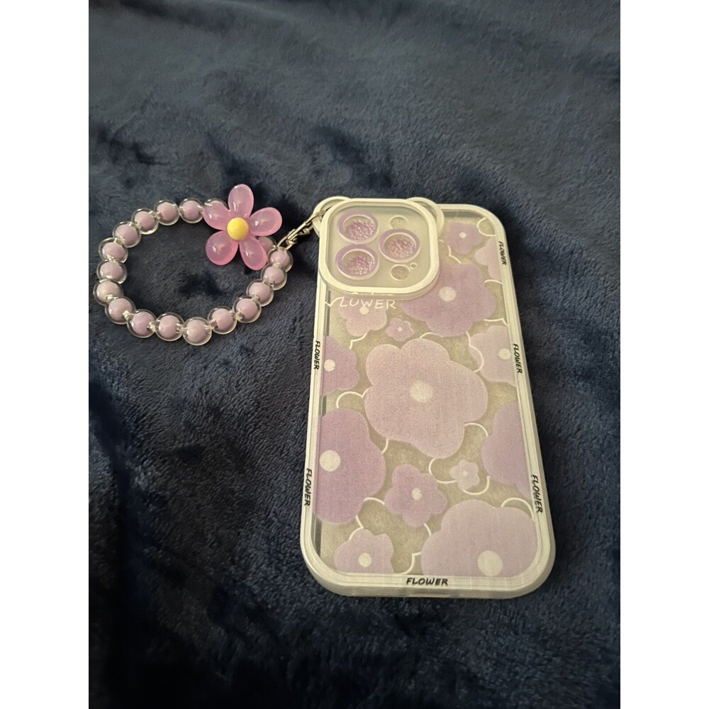 Case - for Women Girls Cute Flowery Camera Open for iPhone 14 Pro Max 2-Purple